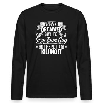 N’aurait jamais pensé que Je sexy civière - T-shirt manches longues Premium bio Homme - noir - Devant - Nico (187cm)