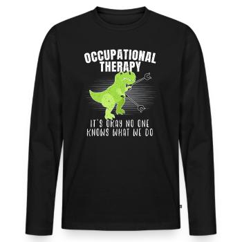 Ergothérapie des dinosaures Ergothérapeute - T-shirt manches longues Premium bio Homme - noir - Devant - Nico (187cm)