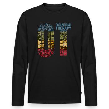OT Occupational Therapy Occupational Therapist - Men's Premium Organic Long Sleeve Shirt - black - Front - Nico (187cm)