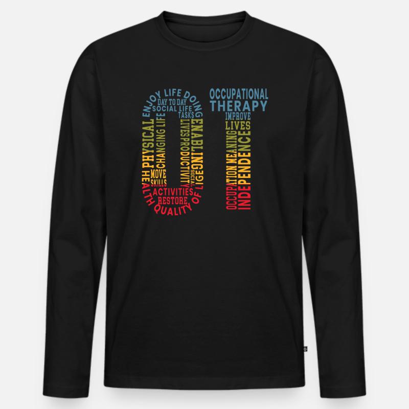 OT Ergotherapie Ergotherapeut - Männer Premium Bio Langarmshirt - Schwarz