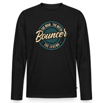 Bouncer The Man The Myth The Legend Security Guard - Men's Premium Organic Long Sleeve Shirt - black - Front - Nico (187cm)