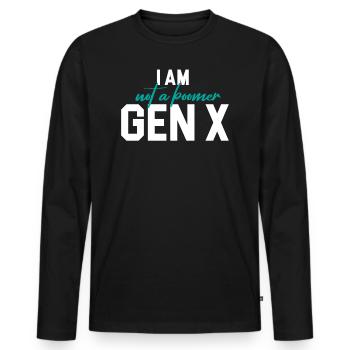 Ich Bin Kein Boomer Silent Generation Gen X - Männer Premium Bio Langarmshirt - Schwarz - Vorne - Nico (187cm)