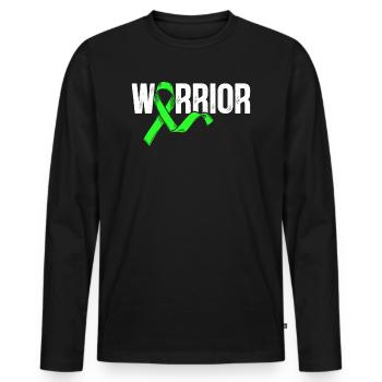 Lymph gland cancer Warrior Non-Hodgkin's lymphoma - Men's Premium Organic Long Sleeve Shirt - black - Front - Nico (187cm)