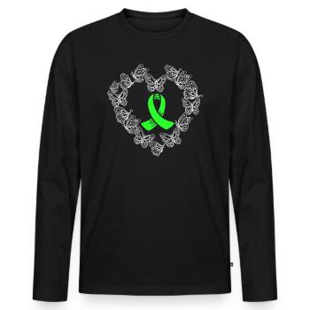 Lymph gland cancer Non-Hodgkin's lymphoma supporter - Men's Premium Organic Long Sleeve Shirt - black - Front - Nico (187cm)