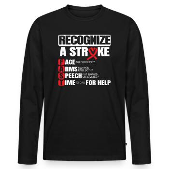 Sp Erkennen Sie Einen Schlaganfall - Männer Premium Bio Langarmshirt - Schwarz - Vorne - Nico (187cm)
