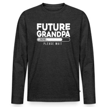 Zukünftiger Opa Loading - Männer Premium Bio Langarmshirt - Anthrazit meliert - Vorne - Nico (187cm)