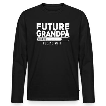 Zukünftiger Opa Loading - Männer Premium Bio Langarmshirt - Schwarz - Vorne - Nico (187cm)