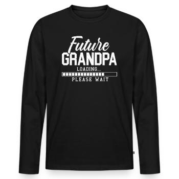 Zukünftiger Opa Loading - Männer Premium Bio Langarmshirt - Schwarz - Vorne - Nico (187cm)