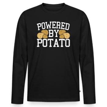 Powered By Potato Kartoffel - Men's Premium Organic Long Sleeve Shirt - black - Front - Nico (187cm)