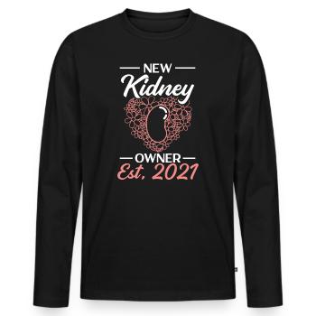 Neuer Nierenbesitzer Organspende - Männer Premium Bio Langarmshirt - Schwarz - Vorne - Nico (187cm)