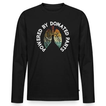Powered by Donated Parts Organ Donation - Men's Premium Organic Long Sleeve Shirt - black - Front - Nico (187cm)
