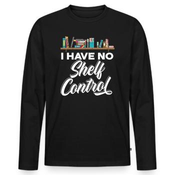 Je n’ai pas de contrôle des étagères Livres Lire - T-shirt manches longues Premium bio Homme - noir - Devant - Nico (187cm)