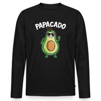 Papacado Bester Papa Aller Zeiten Vatertag Avocado - Männer Premium Bio Langarmshirt - Schwarz - Vorne - Nico (187cm)