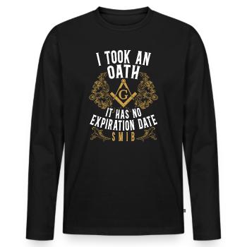J’ai juré juré franc-maçon - T-shirt manches longues Premium bio Homme - noir - Devant - Nico (187cm)