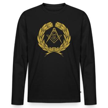 Franc-maçonnerie franc-maçonnerie Winkelzirkel - T-shirt manches longues Premium bio Homme - noir - Devant - Nico (187cm)