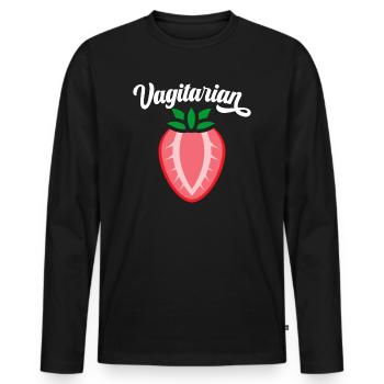 Vagitarian Humor Erwachsene Sarkasmus - Männer Premium Bio Langarmshirt - Schwarz - Vorne - Nico (187cm)