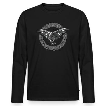 Odin's Raven Germanic Viking - Men's Premium Organic Long Sleeve Shirt - black - Front - Nico (187cm)
