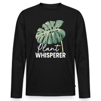Plant Whisperer Agriculture Farmer - Men's Premium Organic Long Sleeve Shirt - black - Front - Nico (187cm)