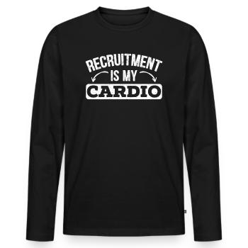 Recruitment is my Cardio HR Manager - Men's Premium Organic Long Sleeve Shirt - black - Front - Nico (187cm)