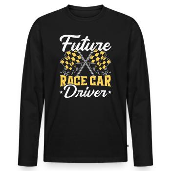 Futur pilote de voiture de course Drag Racing Racer - T-shirt manches longues Premium bio Homme - noir - Devant - Nico (187cm)