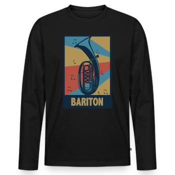 Vintage Bariton Musiker Blasmusiker Baritonist - Männer Premium Bio Langarmshirt - Schwarz - Vorne - Nico (187cm)
