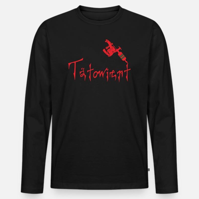 Tätowiert - Männer Premium Bio Langarmshirt - Schwarz
