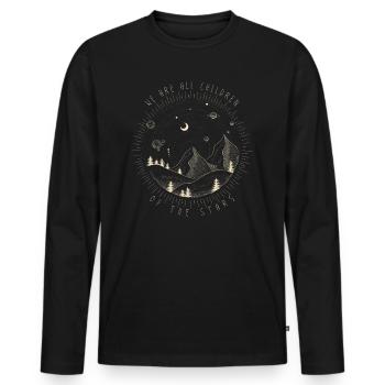 Planets - Universe - Children of the Stars - Men's Premium Organic Long Sleeve Shirt - black - Front - Nico (187cm)