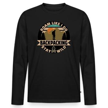 Backpacker entwerfen Backpacking - Männer Premium Bio Langarmshirt - Schwarz - Vorne - Nico (187cm)