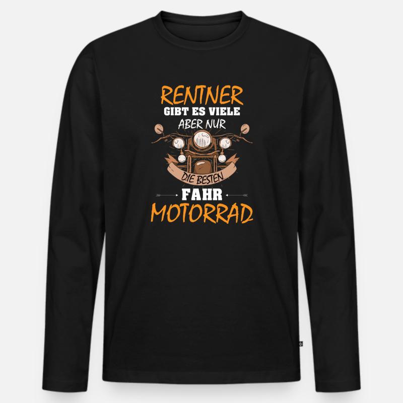 Motorrad Rentner Geschenk - Männer Premium Bio Langarmshirt - Schwarz