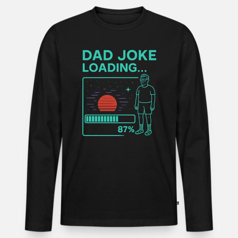 Dad Joke Loading - Männer Premium Bio Langarmshirt - Schwarz