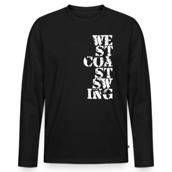 West Coast Swing Dance Gift T-Shirt - Men's Premium Organic Long Sleeve Shirt - black - Front - Nico (187cm)