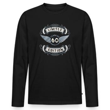 60e anniversaire - 60 ans - T-shirt manches longues Premium bio Homme - noir - Devant - Nico (187cm)