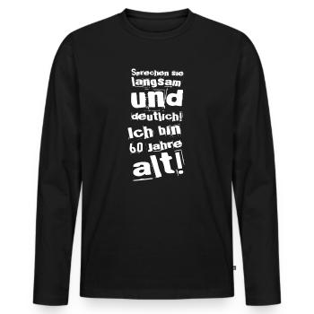 Geschenk zum 60. Geburtstag - 60 Jahre Alt - Männer Premium Bio Langarmshirt - Schwarz - Vorne - Nico (187cm)