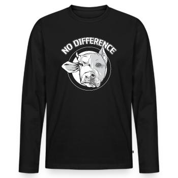 Veganismus Vegetarier Veganer Kein Unterschied - Männer Premium Bio Langarmshirt - Schwarz - Vorne - Nico (187cm)