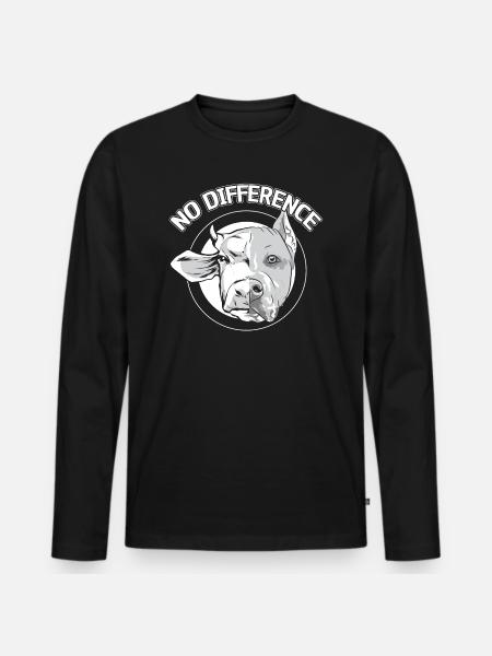 Veganismus Vegetarier Veganer Kein Unterschied - Männer Premium Bio Langarmshirt - Schwarz