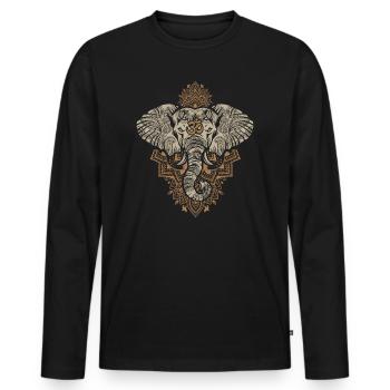 Goa Elephant Festival Techno Trance Psychédélique - T-shirt manches longues Premium bio Homme - noir - Devant - Nico (187cm)