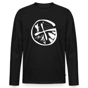 Geocaching Geocache Geocacher Geocach Logbook - Men's Premium Organic Long Sleeve Shirt - black - Front - Nico (187cm)