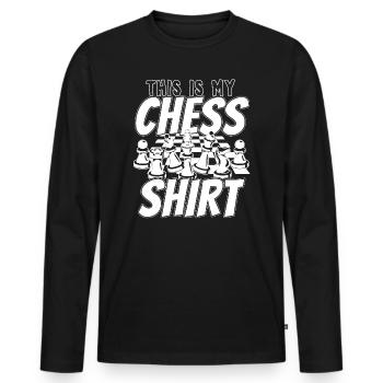 Chess Club Chessboard Jeu d'échecs - T-shirt manches longues Premium bio Homme - noir - Devant - Nico (187cm)