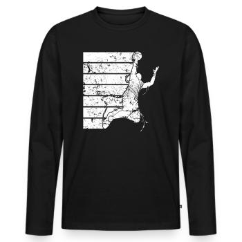 Basketball Streetball Basketball Player Vintage - Men's Premium Organic Long Sleeve Shirt - black - Front - Nico (187cm)