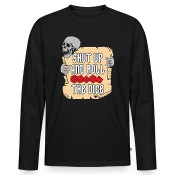 RPG Halt die Klappe und rolle die Würfel D20 - Männer Premium Bio Langarmshirt - Schwarz - Vorne - Nico (187cm)