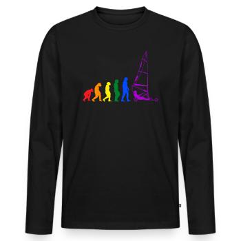 Beach Sailor Sailing Evolution Char À Voile - Männer Premium Bio Langarmshirt - Schwarz - Vorne - Nico (187cm)