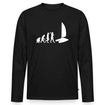 Catamaran Sailing Evolution Sailing Sport - Men's Premium Organic Long Sleeve Shirt - black - Front - Nico (187cm)
