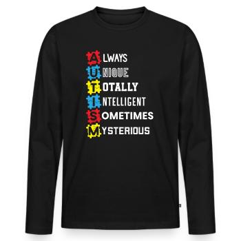 Autism Awareness ASD Autism Spectrum Disorder - Men's Premium Organic Long Sleeve Shirt - black - Front - Nico (187cm)