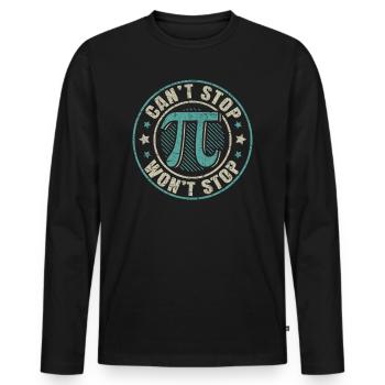 Can't Stop Pi Won't Stop Math Geek Mathematician - T-shirt manches longues Premium bio Homme - noir - Devant - Nico (187cm)