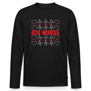 ICU Krankenschwester RN Medizinische Intensivstation Pflege - Männer Premium Bio Langarmshirt - Schwarz - Vorne - Nico (187cm)