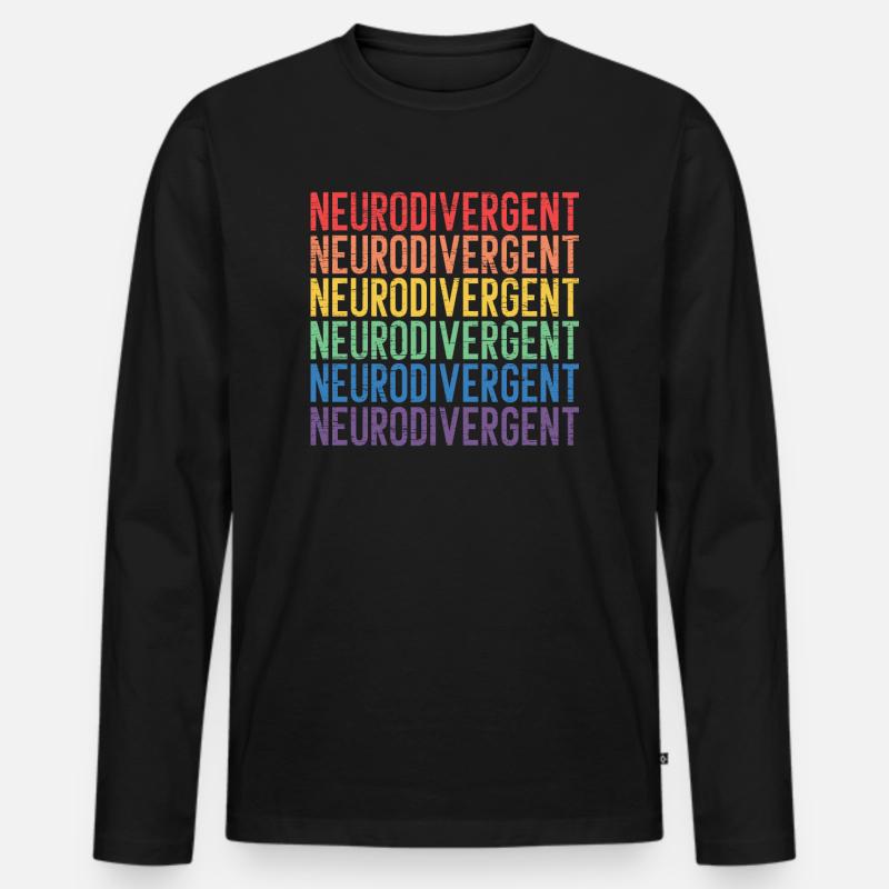 Neurodivergent Neurodiversität Regenbogen ADHS ASD - Männer Premium Bio Langarmshirt - Schwarz
