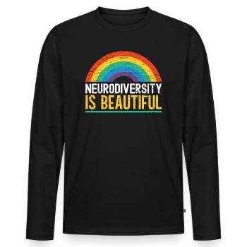 Neurodiversité est belle infinity rainbow TDAH - T-shirt manches longues Premium bio Homme - noir - Devant - Nico (187cm)