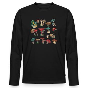 Pilz-Liebhaber-Mykologie Foraging Morel Jagd - Männer Premium Bio Langarmshirt - Schwarz - Vorne - Nico (187cm)