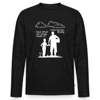 Was sind Wolken aus lustiger Programmiersoftware - Männer Premium Bio Langarmshirt - Schwarz - Vorne - Nico (187cm)