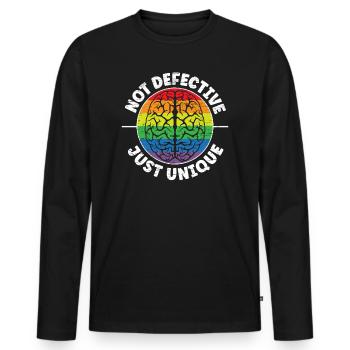 Nicht defekt nur einzigartige Neurodiversität ADHS ASD - Männer Premium Bio Langarmshirt - Schwarz - Vorne - Nico (187cm)